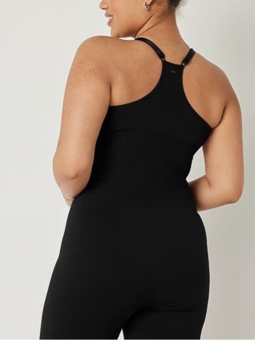 Victoria’s Secret Pink Active Seamless Full Length One Piece Sz M Black Womens